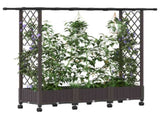 Raised Bed with Trellis and Roof Brown 164 x 40 x 127 cm PP 3423112