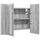 LED Mirror Cabinet Grey Sonoma 60x12x45 cm Engineered Wood 822842