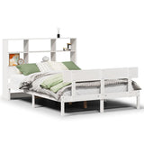 Bookcase Bed without Mattress White 120x190 cm Small Double Solid Wood Pine 3321797