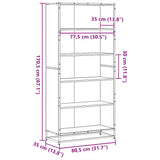 Bookcase Sonoma Oak 80.5x35x170.5 cm Engineered Wood 3300856
