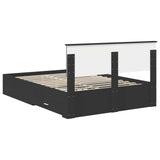 Bed Frame with Headboard Black 140 x 200 cm Engineered Wood 3408264