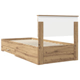 Bed Frame with Drawer Artisan Oak 90 x 200 cm Engineered Wood 3408325