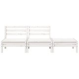 Garden Sofa 3-Seater White Solid Wood Pine 838034