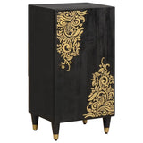 Sideboard with Shelf Black 40 x 33 x 75 cm Solid Mango Wood 4018832
