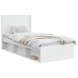 Bed Frame with Storage and Headboard White 100 x 200 cm 3413885