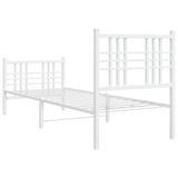 Metal Bed Frame without Mattress with Footboard White 80x200cm 376382