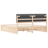 Bed Frame with Upholstered Headboard Dark Grey 200 x 200 cm 3398105