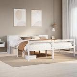 Bookcase Bed without Mattress White 180x200 cm Super King Solid Wood Pine 3321976