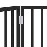 Dog Gate Foldable 2 Panels Black 160 cm Poplar Wood 352192