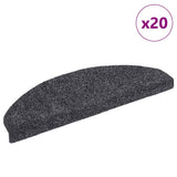 Stair Mats Self-adhesive 20 pcs 65x21x4 cm Dark Grey Half Round Large 3365644