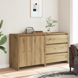 2 Piece Sideboard Artisan Oak Engineered Wood 3329178