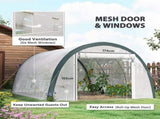 4 x 3 Walk-In Tunnel Greenhouse, with Accessories - White T3398P314173