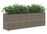 Garden Planters with 2 Pots 2 pcs Grey 90x20x40 cm Poly Rattan 3210515