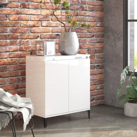 Sideboard High Gloss White 60x35x70 cm Engineered Wood 806082