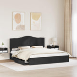 Storage Bed with Headboard Black 200 x 200 cm Engineered Wood 3413472