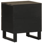 ZNTS Bedside Cabinet Black 40x33x46 cm Solid Wood Mango 4017682