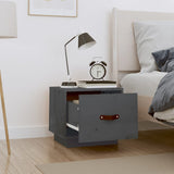 Bedside Cabinets 2 pcs Grey 40x34x35 cm Solid Wood Pine 818290