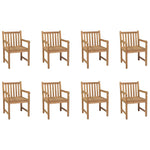 ZNTS Outdoor Chairs 8 pcs Solid Teak Wood 3073003