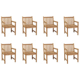 ZNTS Outdoor Chairs 8 pcs Solid Teak Wood 3073003