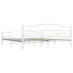 ZNTS 285306 Bed Frame White Metal 200x200 cm