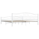 ZNTS 285306 Bed Frame White Metal 200x200 cm