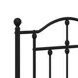 Metal Bed Frame without Mattress with Footboard Black 120x190cm 353454