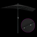 Garden Parasol Black 294 x 150 x 223 cm Polyester and Steel 42003265