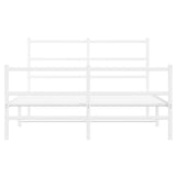 Metal Bed Frame without Mattress with Footboard White 140x200cm 355433