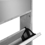 Shoe Cabinet with Mirror 4-Layer Concrete Grey 63x17x134 cm 3228275