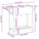 Garden Planter Beige 111 x 37 x 76.5 cm Solid fir wood 42006574