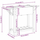 Garden Planter Beige 111 x 37 x 76.5 cm Solid fir wood 42006574