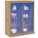LED Sideboard Artisan Oak 81 x 37 x 100 cm Engineered Wood 863049