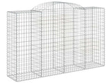 Arched Gabion Baskets 10 pcs 200x50x160/180 cm Galvanised Iron 3146391