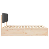 Bed Frame with Upholstered Headboard Dark Grey 135 x 190 cm 3398240