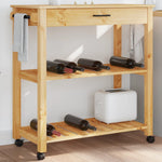 ZNTS Kitchen Trolley MONZA 84x40x90 cm Solid Wood Pine 376100