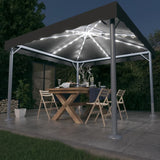 Gazebo with LED String Lights 300x300 cm Anthracite Aluminium 3070343