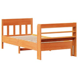 Bed Frame without Mattress Wax Brown 100x200 cm Solid Wood Pine 3307013