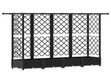 Raised Bed with Trellis and Roof Black 202.5 x 40 x 123 cm PP 42032547