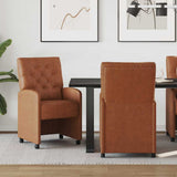 Dining Chairs with Wheels 2 pcs Brown 58 x 67 x 97 cm 42017858