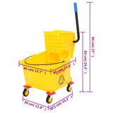 Mop Bucket with Wringer and Wheels Yellow 36 L Polypropylene 154461