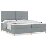 Box Spring Bed with Headboard Light grey 200 x 200 cm Fabric 3339721