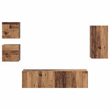TV Cabinet Set Wall-mounted 5 pcs Old Wood Engineered Wood 3393348