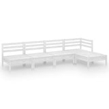 5 Piece Garden Lounge Set Solid Pinewood White 3082658
