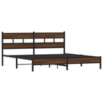 ZNTS Metal Bed Frame without Mattress Brown Oak 200x200 cm 3308511