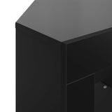 Corner LED TV Cabinet 100x40x68cm Black Engineered Wood 889786
