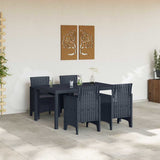Garden Dining Set 5 pcs Anthracite Polt rattan 3378695