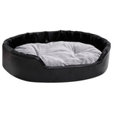Dog Bed Black and Grey 90x79x20 cm Plush and Faux Leather 171255