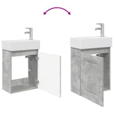 Bathroom Vanity Unit with Tap Concrete Grey 45.5 x 22.5 x 84 cm 889474
