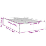 Bed Frame without Mattress Smoked Oak 120x190 cm Small Double 3281046