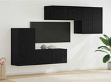 TV Wall Unit 5 pcs Black Oak Engineered Wood 3402772